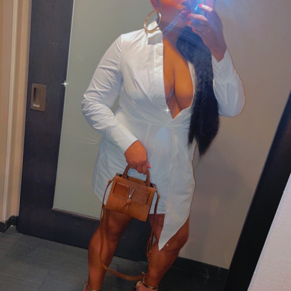 Woven Wrap Shirt Dress